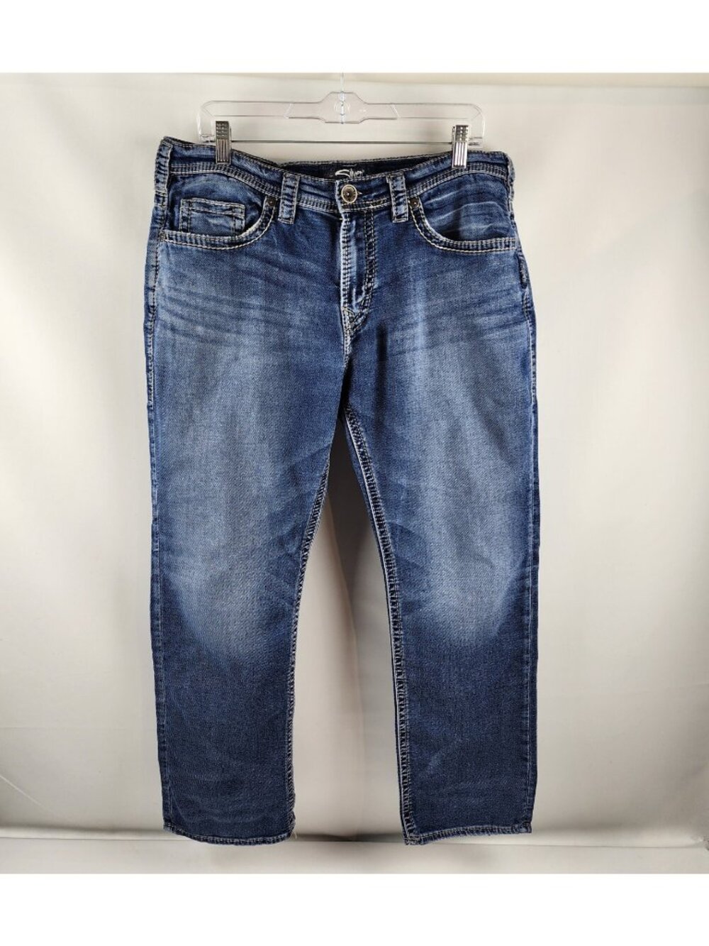 Silver Jeans Mens 34x30 Grayson Straight Dark Blue Denim Western
